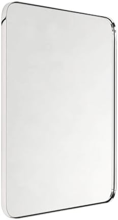 GRACTO 24x30'' Polished Nickel Metal Framed Bathroom Mirror - Image 2