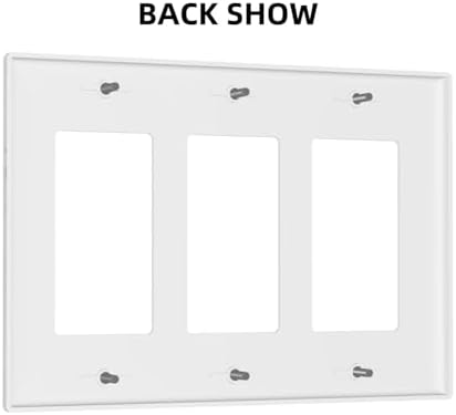 Light Switch Covers Beige Marble Pattern 3 Gang Rocker Electrical GFCI - Image 4