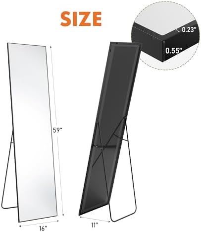 Sweetcrispy 59"x16" Full Length Mirror, Standing Full Body Mirror - Image 5