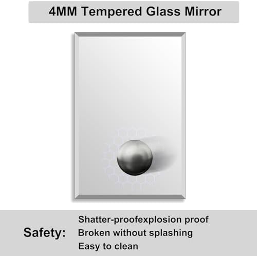 Bathroom Mirror for Over Sink 24x16 Inch Frameless Wall Mirror Rectangle - Image 5