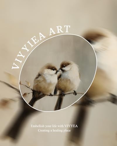 VIYYIEA Vintage Gold Framed Wall Art, Two Little Birds, 12x16 inch - Image 7