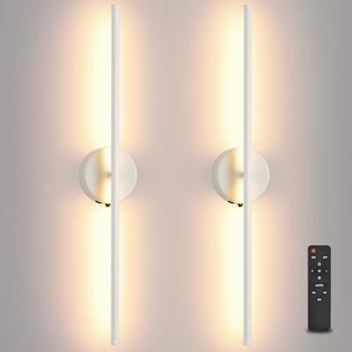 Wall Sconces Battery Operated Set of Two, 27.6 Inch Dimmable USB Rechargeable by Unknown