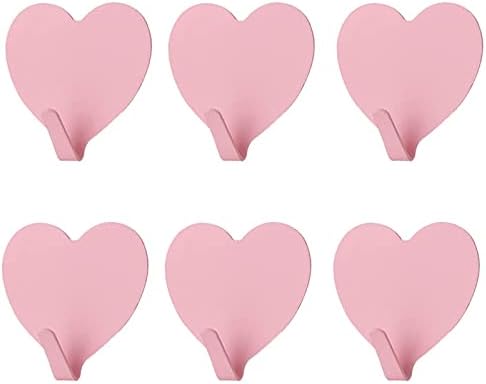 JtmyAota 6 Pack Heart Wall Hooks, Kawaii Room Decor Hooks by JtmyAota