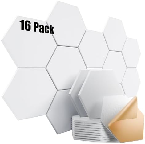 16 Pack Self-Adhesive Acoustic Panels 12" X 10" X 0.4" by Dailycooper