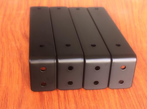 12 Pack - L 8" x H 2" x W1.5, 5mm Thick Black L Shelf Bracket, Iron Shelf - Image 4