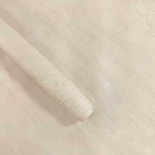 Beige Limewash Peel and Stick Wallpaper 32'' x 354'' Concrete Cream and Ivory - Image 3