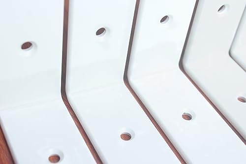 8 Pack - L 11" x H 6" x W1.5, 5mm Thick White L Shelf Bracket, Iron Shelf - Image 3