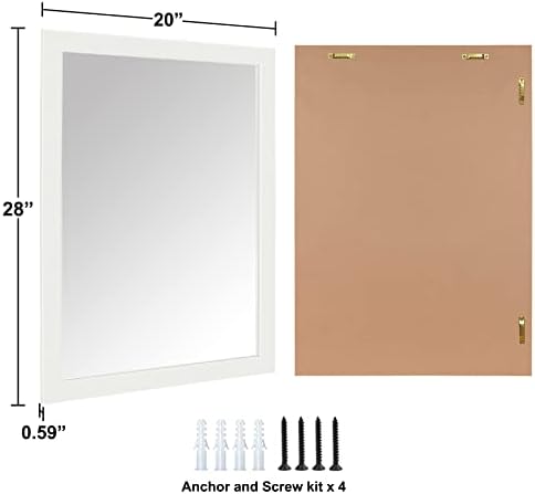 Bathroom Mirror for Over Sink 28x20 Inch Rectangular Wall Mirror - Image 2