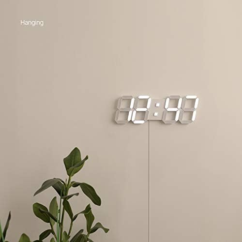 mooas 3D Pure Slim L LED Clock, 15.4" Multi-Function LED Digital Clock - Image 2