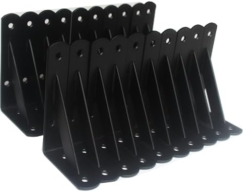 20 Pack L5 x H 3" Black Heavy Duty Shelf Brackets by MHMYDZ