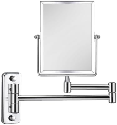 QiMH 3X Magnifying Wall Mounted Vanity Makeup Mirror | Rectangular 8x6 Inch by Qimh