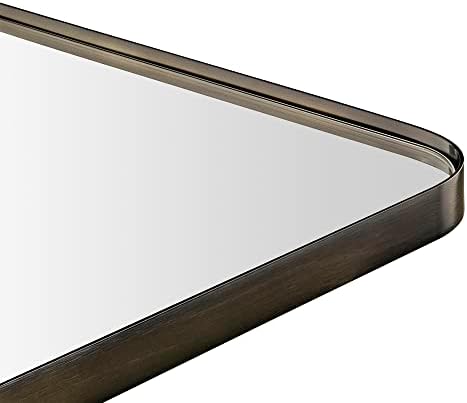 GRACTO 24x36'' Oil Rubbed Bronze Bathroom Mirror Bronze Metal Framed Rounded - Image 3