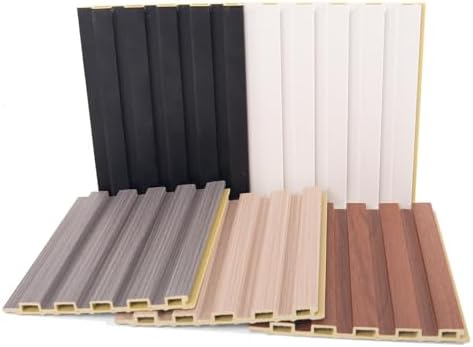 Art3d WPC 3D Wood Textured Slat Wall Panel, 5-Piece Sample Pack, 6 x 6 Inch by Art3d