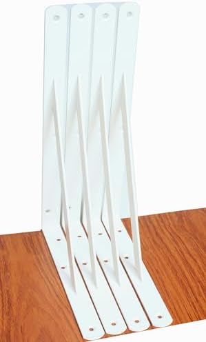 4 Pack L12 x H 8" White Heavy Duty Shelf Brackets by MHMYDZ