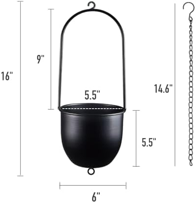 Metal Hanging Planters Set of 2 - Image 3