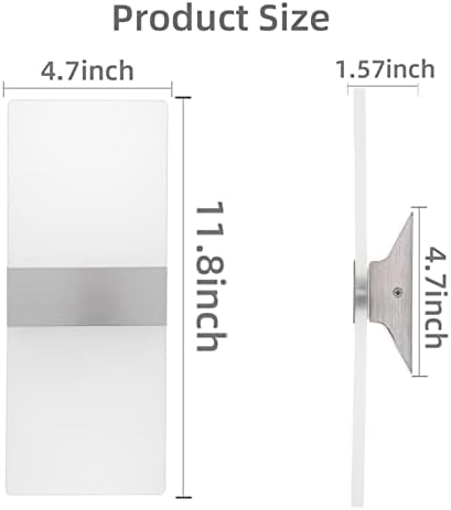 KICAAO Modern Wall Sconces Set of Two, Led Wall Light 10w, Warm Light 2700K - Image 6