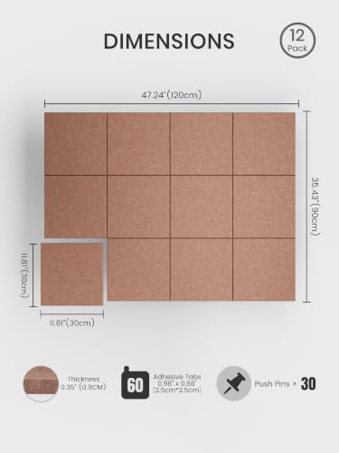 Bumusty 48"x 36" Large Felt Bulletin Board Tiles - Image 2
