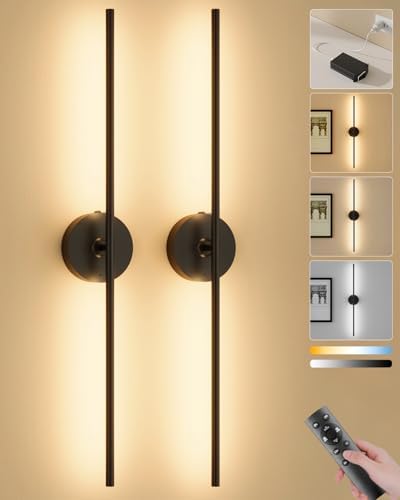 Battery Operated Wall Sconces Set of 2, Remote Control by Ouyulong