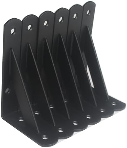 6 Pack L5 x H 3" Black Heavy Duty Shelf Brackets by MHMYDZ