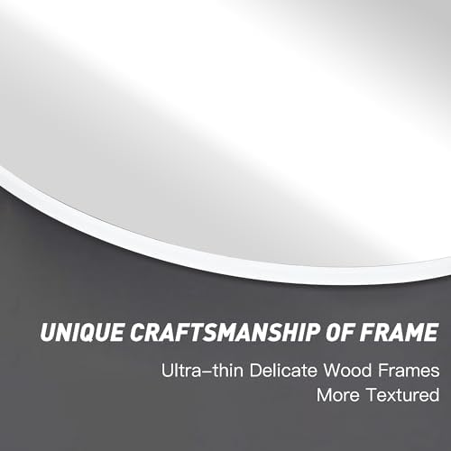 White Round Mirror 30 Inch, Circle Bathroom Vanity Mirror - Image 4