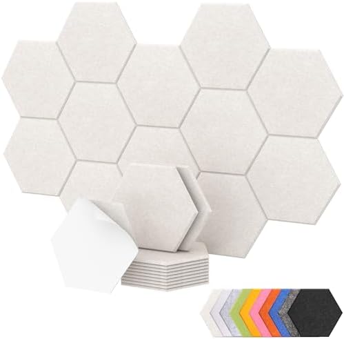 TONOR 12 Pack High Density Hexagon Acoustic Panels by TONOR