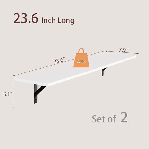 DINZI LVJ Wall Shelves, 23.6" Long Floating Shelves - Image 3