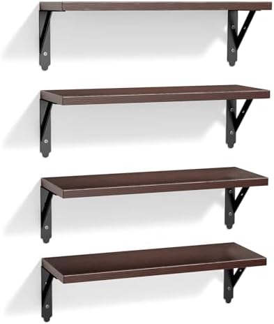 ROMGUAR CRAFT Wood Wall Floating Shelves Set of 4 by ROMGUAR+CRAFT