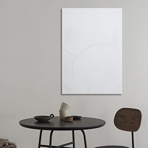 Zessonic White Boho 3D Textured Hand-painted Abstract Wall Art - Image 4