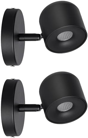 Aisilan 2 Packs Modern Adjustable Wall Sconce Fixture Black LED Warm White by AisilanLighting