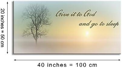 Lasdel Canvas Wall Art of Misty Sunset & Tree Plant Picture - Image 2