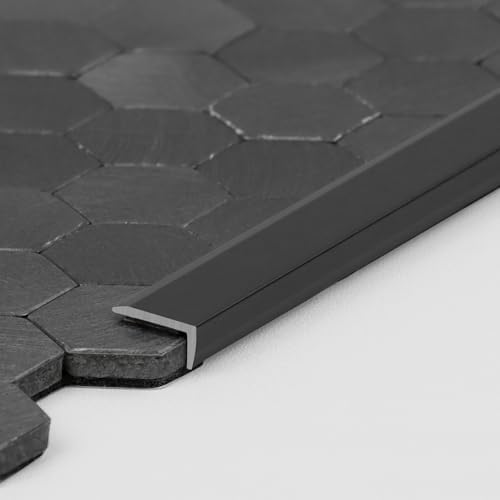 Select 5 Pack Hexagon Peel and Stick Backsplash Tiles, Brushed Black - Image 5