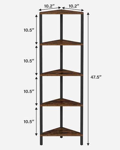 TUTOTAK Corner Shelf, 5-Tier Corner Bookshelf - Image 2