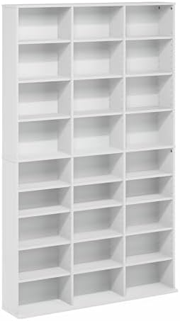 Furinno Jaya DVD Shelf, Wide 24-Shelf CD Rack, Media Shelf - Image 6