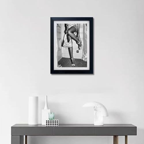 Framed Black and White High Heels Fashion Wall Art Trendy Poster Black Girl - Image 5
