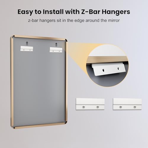 LOAAO 24"X32" Gold Bathroom Mirror - Image 6