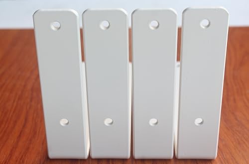 8 Pack - L 9" x H 6" x W1.5, 5mm Thick White L Shelf Bracket, Iron Shelf - Image 3
