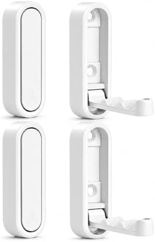 Foldable Wall Hooks, 4 Pack White Heavy Duty Coat Hooks, Screw Mounted by CHAFURIO