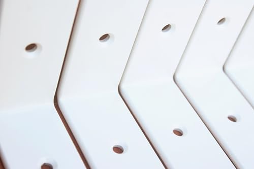 4 Pack - L 12" x H 8" x W1.5, 5mm Thick White L Shelf Bracket, Iron Shelf - Image 5