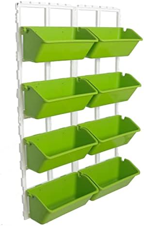 8 Pockets Vertical Planters Indoor Outdoor Living Wall Mounted Garden Wall by WANLECY