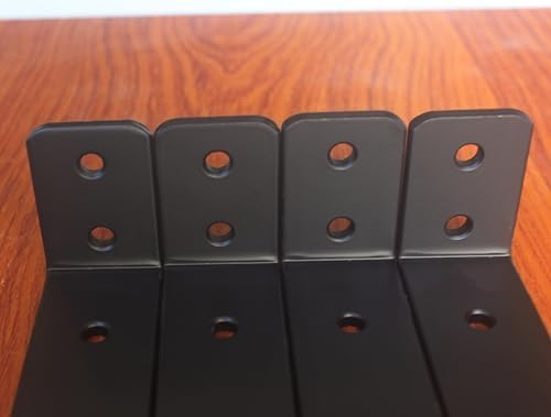 2 Pack - L 5" x H 2" x W1.5, 5mm Thick Black L Shelf Bracket, Iron Shelf - Image 4