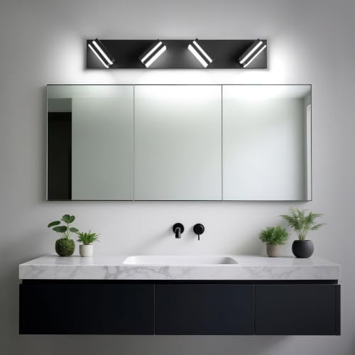 Modern LED Black Acrylic Bathroom Lights Fixtures 4-Light - Image 6