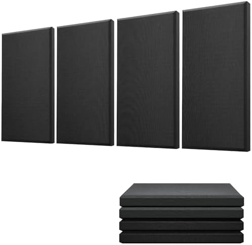 Moukey Acoustic Panels 4 PCS, 2.4“ Thick Fiberglass Soundproof Wall Panels by Moukey