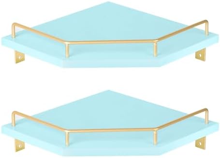 Tirzah Blue Wall Mount Corner Shelf by Tirzah