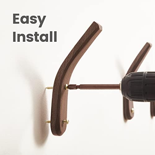 COCOYA Wood Hooks Wall Mounted Minimalist Natural Real Walnut - Image 3