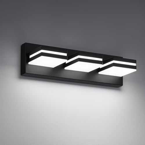 Modern LED Small Black Acrylic Bathroom Lights Fixtures 3-Light by JZEKVN