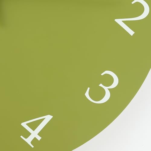 Lafocuse 12 Inch Wooden Minimalist Olive Green Wall Clock Battery Operated - Image 6