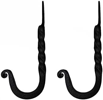 Renovators Supply Manufacturing Twisted Single Wall Hook, Wrought Iron Black by RenovatorsSupplyManufacturing
