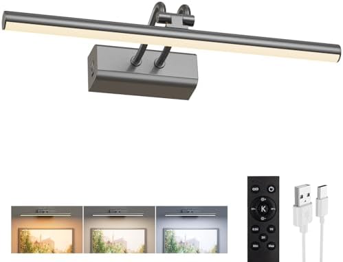 Battery Operated Picture Light for Wall, RF Remote Control by Percantis