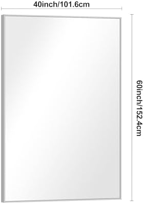 BONEWEI Silver Bathroom Mirror, 60x40 inch Wall Mirror - Image 7