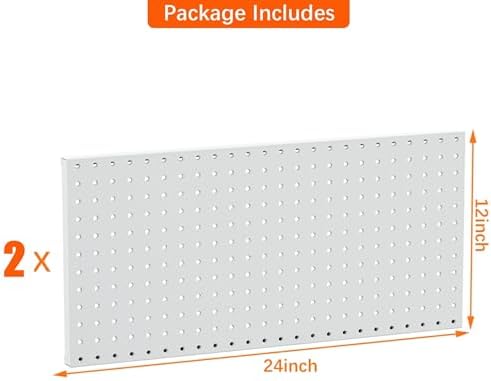TORACK 2-Pack 12x24 inch Metal Pegboard Panels - Image 3